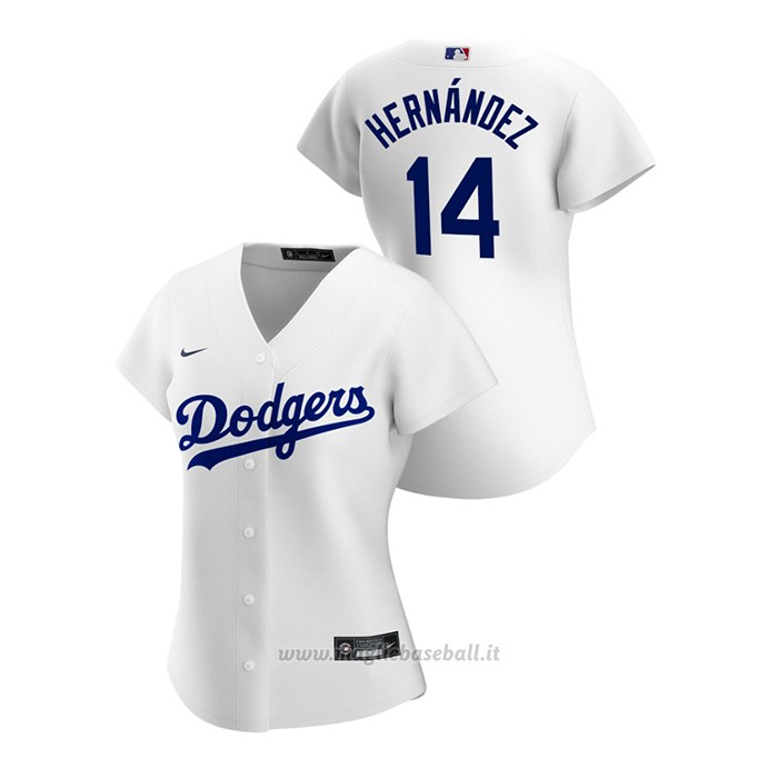 Maglia Baseball Donna Los Angeles Dodgers Enrique Hernandez 2020 Replica Primera Bianco